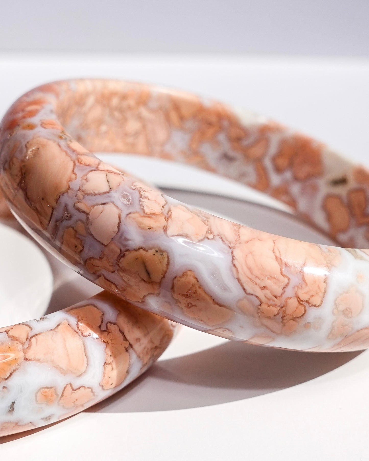 GORGEOUS! High-Quality Cotton Candy Agate Bangle w/DRUZY POCKETS! (59.2mm WRIST)