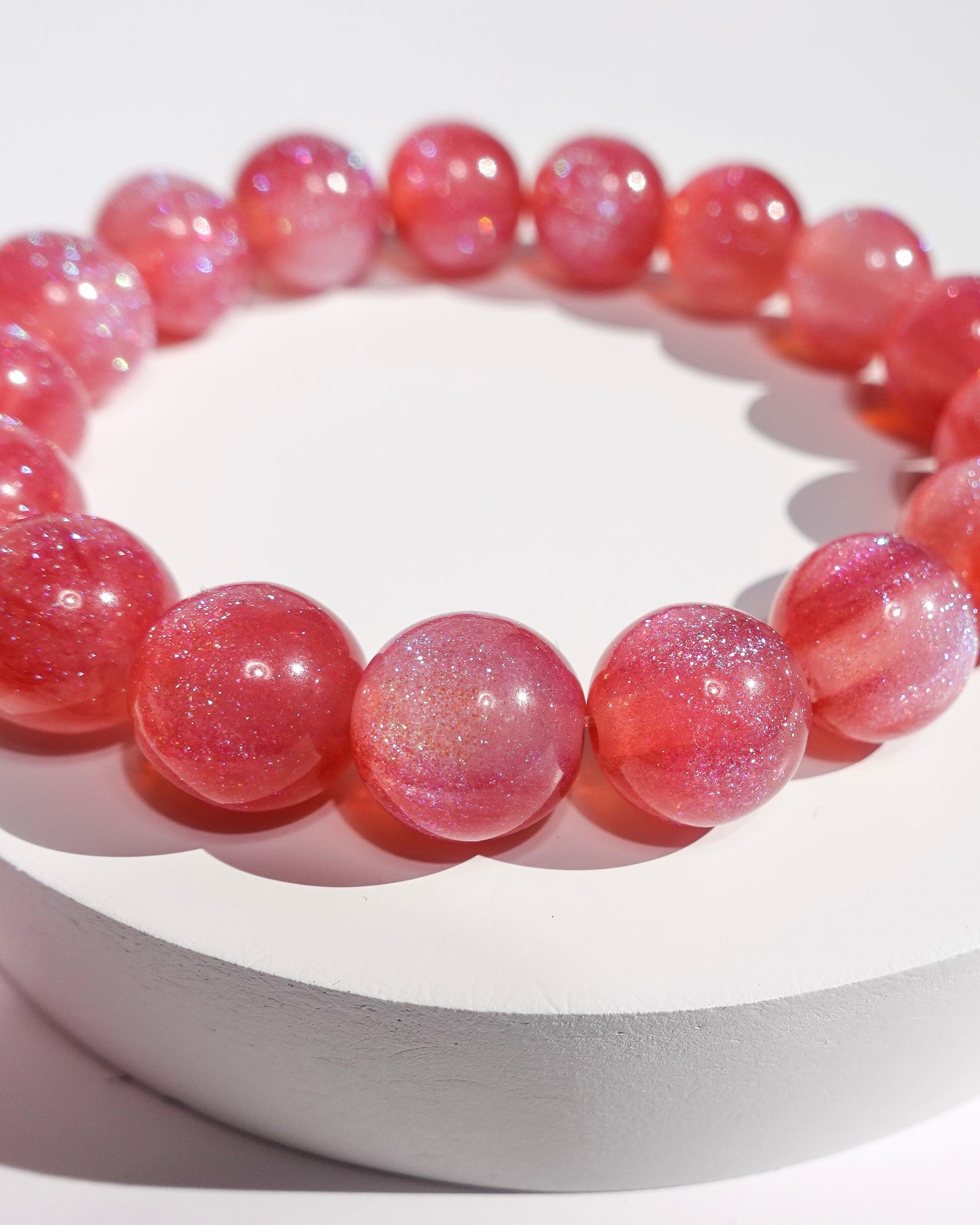 Strawberry Pink Acrylic Bracelet 🍓✨ (12.3 mm)