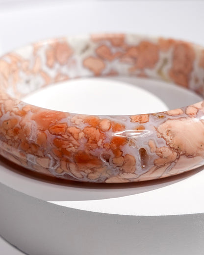 GORGEOUS! High-Quality Cotton Candy Agate Bangle w/DRUZY POCKETS! (59.2mm WRIST)