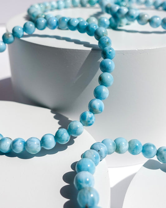 GENUINE Grade AA- AA+ Larimar Bracelet (6 mm)