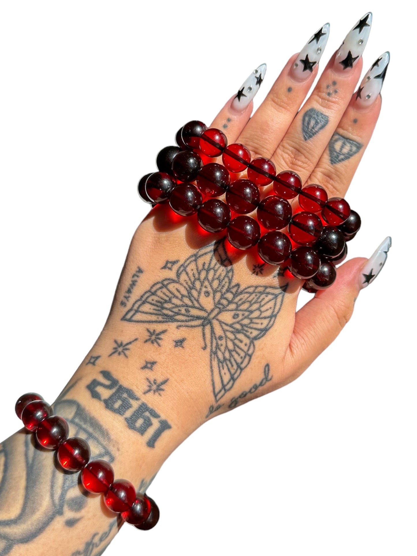 STUNNING! High-Grade "BLOOD RED" Baltic Amber Bracelet- *Enhanced* (11.5 mm | 13.6 mm)
