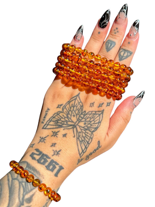 High-Grade "FLORA" Baltic Amber Bracelet (7 mm)