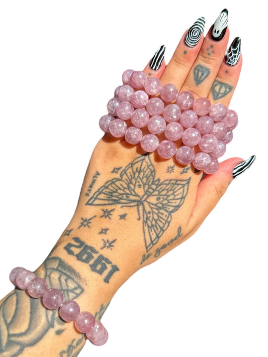 GORGEOUS! Grade AAA Pink Mica Bracelet (11 mm- 11.8 mm)