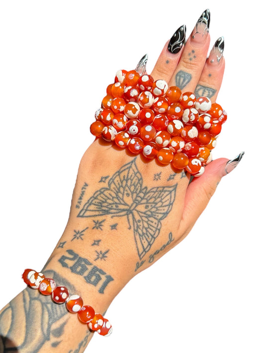 Grade AA Carnelian x Orca Agate Bracelet (10.3 mm)