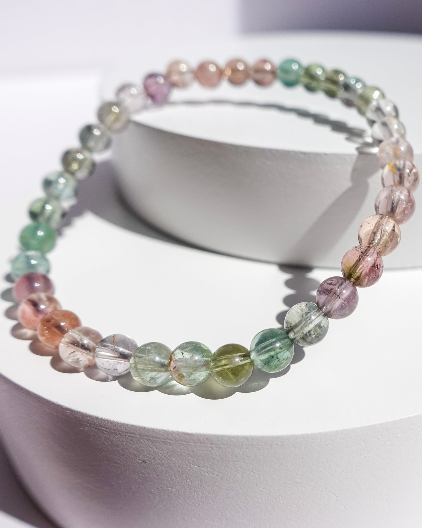 STUNNING! Grade AAA Rainbow Tourmaline Bracelet (5 mm) LETTER A